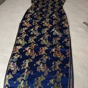 Elegant Floral Brocade Dress